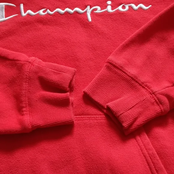 Champion Unisex Long Sleeve Hoodie . Size ( XL ) Red. - Picture 9 of 13